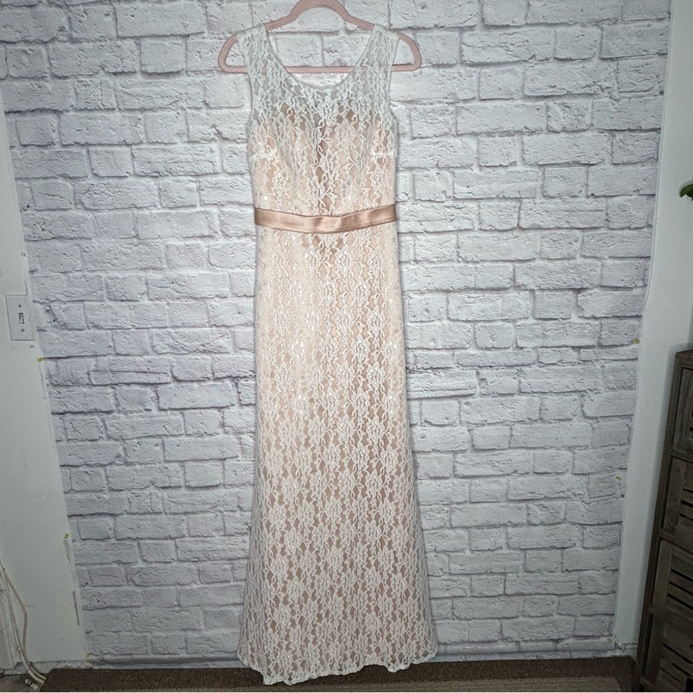 Christina Wu Lace Overlay Sleeveless Mermaid Maxi Gown - Picture 7 of 16